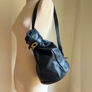 Vintage black leather sling